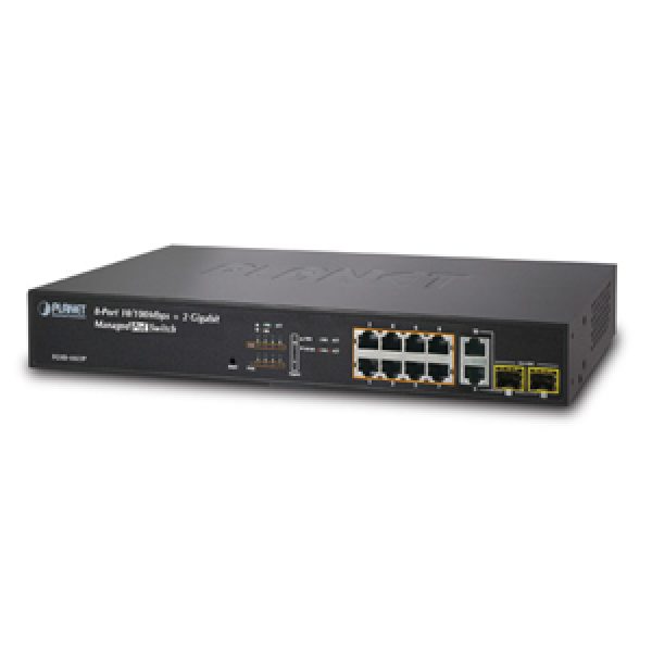 FGSD-1022P 8-Port 10/100Mbps + 2G TP / SFP Combo PoE Managed Switch
