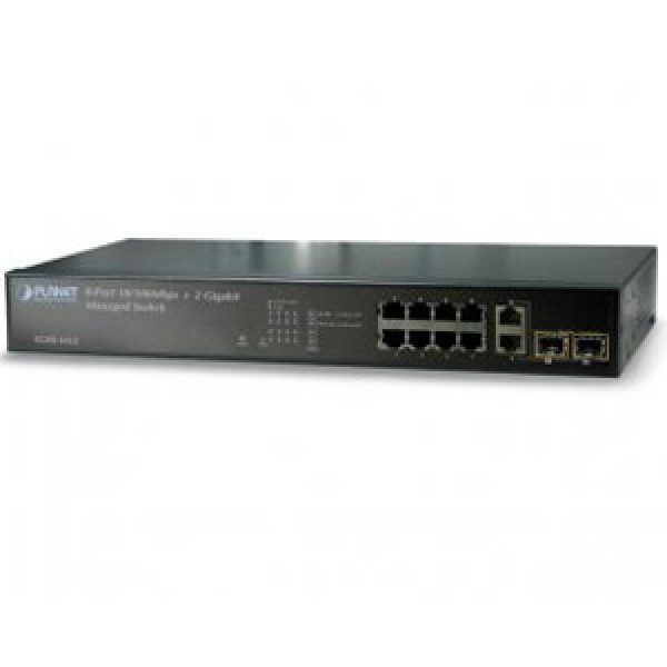 SGSD-1022P 8 ports 10 / 100Mbps + 2 shared TP / SFP ports with PoE support