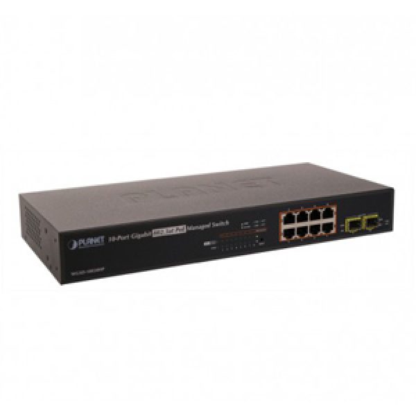 WGSD-10020HP 8-Port 10/100/1000Mbps + 2 100/1000X SFP Managed 802.3at PoE Switch (150W)